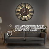 LEIKE Large Wall Clocks with Night Light Battery Operated,Silent Non Ticking,Rustic Modern Big Wood Clock for Living Room, Bedroom,Kitchen,Farmhouse,Office,Home Decor-20 Inch(Roman Numerals) LEIKE