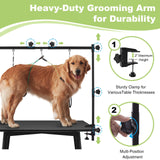 ZPVP Dog Grooming Table Arm Stand Adjustable About Height 32"-47" Width Dog Grooming Arm with Clamp No-Sit Haunch Holders for Medium/Large Pets Metal(Grooming Table Not Included) ZPVP
