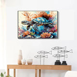 GXGLLPZBY Sea Turtle Paint by Numbers Kit for Adults Beginner,DIY Sea Turtle Paint by Numbers for Adults,Easy Canvas Paint by Number Without Frame Home Wall Decor 16 x 20 in GXGLLPZBY