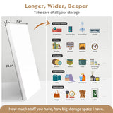 Forbena White Floating Shelves for Wall Decor, 24 Inches Long Wall Shelves for Bedroom Storage, Large Deep Wall Mounted Shelves for Bathroom, Laundry Living Room Book, Kitchen, Closet, Set of 3 Forbena