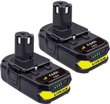 FSKE 2Pack 4.0Ah Lithium Battery Replacement for Ryobi 18V Battery ONE+ P108 P102 P103 P104 P105 P107 P108 P109 P190 P191 P122 FSKE