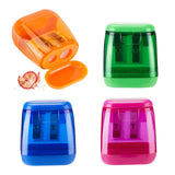NeaLia Colored Pencil Sharpeners Manual, Hand Held Small Compact Pencil Sharpener for Kids with Lid Dual Hole, (8-11mm) No.2/Makeup Pencils Classroom Adults Artist Students School Home Office -4PCS NeaLia