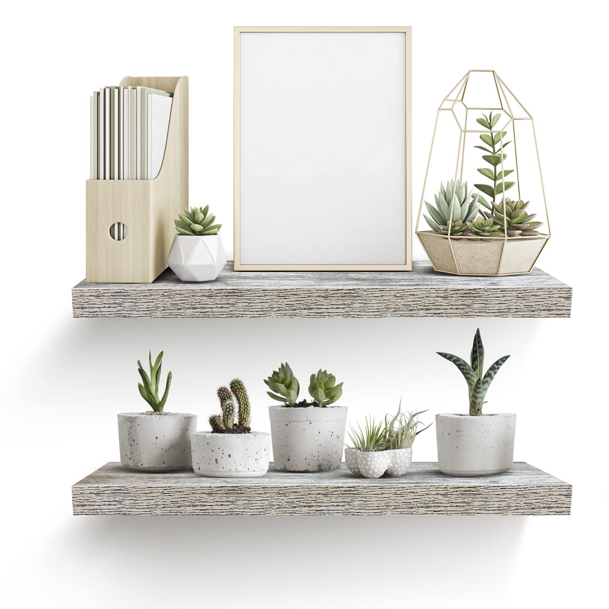 Rustic Sorbus Floating Wall Shelves – 24 x 9 Inch Decorative Storage, 2 Pack for Home, Kitchen, and Bathroom Sorbus