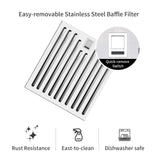 Zomagas Range Hood Insert 24 inch, Built in Kitchen Hood 600CFM, Ducted/Ductless Convertible Stove Hood with Stainless Steel Baffle Filter, Vent Hood Insert w/ 3 Speed Fan, 2PCS Replaceable LED Lights Zomagas