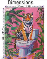 Animals Paint by Numbers Kit for Adults,Cat Cow Tiger Flamingo Giraffe Raccoon Adults' Paint-by-Number Kits for Beginner Acrylic On Canvas DIY Oil Painting Kit for Gift Home Wall Decor 12x16 Inch Ammklfh