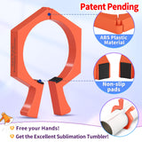 2 Pack Sublimation Tumblers Pinch,Tumbler Clamp for Sublimation,Cup Cradle for Crafting Tumblers,Sublimation Cup Holder Clamp for 20oz Cups,Mug Clamps for Sublimation Tumblers Supplies(Orange&Purple) SZLTZK