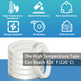 MS WGO High Temperature Tape Heat Tape Heat Resistant Tape Heat Transfer Tape Heat Tape for Sublimation No Residue 10mm X 33m 108ft (Transparent-6 Roll) MS WGO