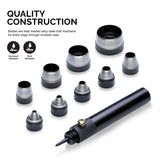 NEIKO 02614A Interchangeable Large Hollow Hole Punch Tool Set, 10 Piece, Gasket Maker, Heavy Duty Gasket Punch Set, Includes Hole Puncher Tool Carrying Case, Leather Punch Set NEIKO