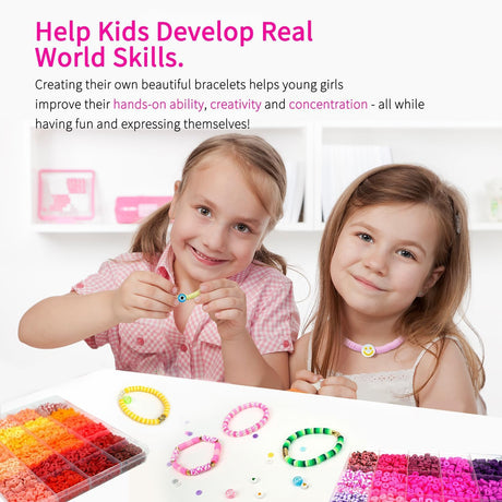Friendship Bracelet Kit, 14,000pcs 48 Colors Bracelet Making Kit Clay Beads with Number Letter Bead Set Concert Merch Arts and Crafts Gifts for Kids Adults Teen Girls Jewelry Making Supplies Sistenia