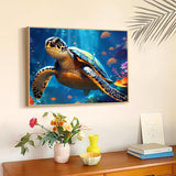 Reivworl Sea Turtles Diamond Art Kits for Adults, Turtles Diamond Painting Kits, Gem Art Kit for Gifts and Home Interior Decor 12x16 Inch Reivworl