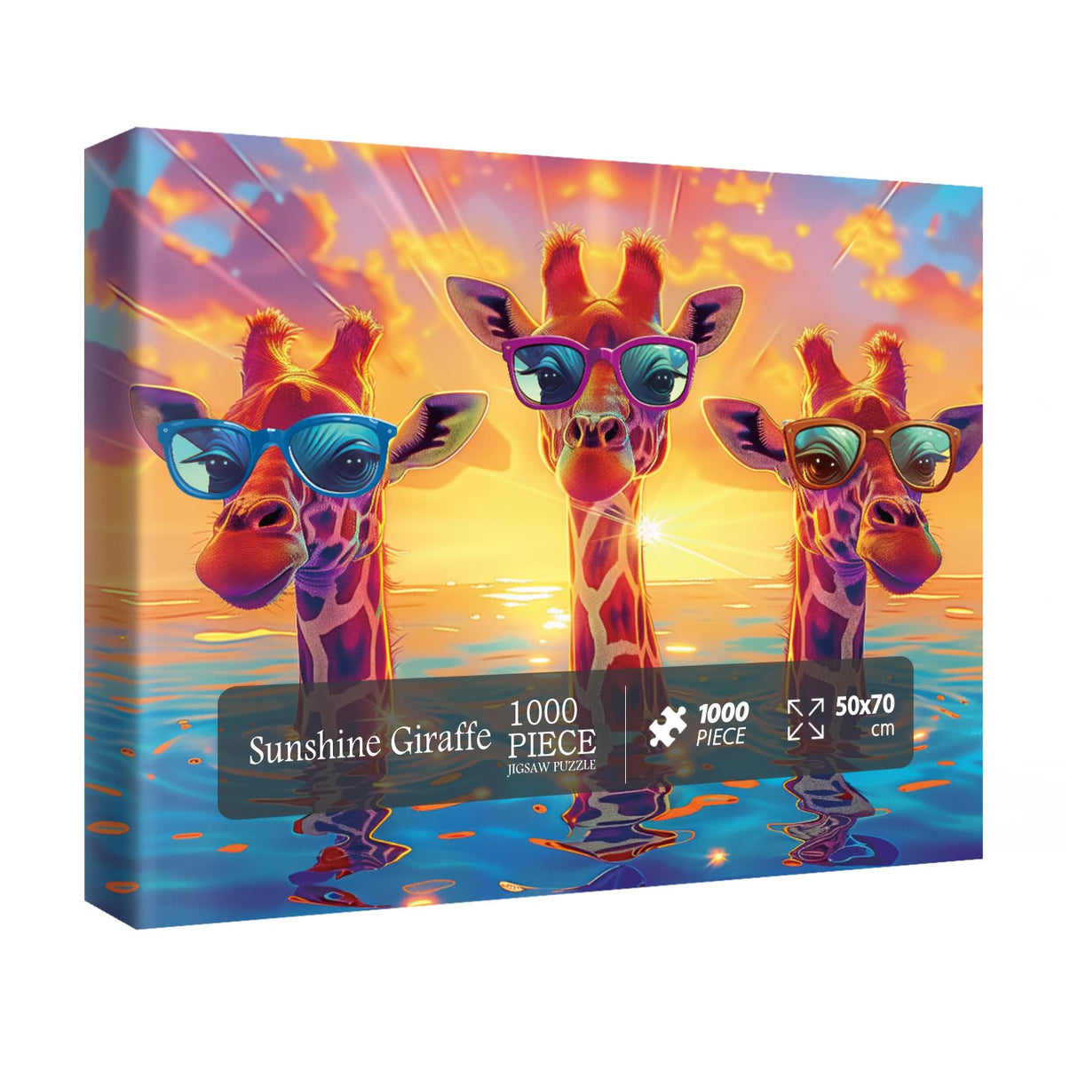 Funny Giraffe Puzzles for Adults 1000 Pieces Fantasy Ocean, Colorful Animal Art Jigsaw Puzzles, Summer Pretty Beautiful Puzzle IdeaBazar