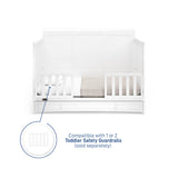 Graco Asheville 5-in-1 Convertible Crib with Drawer (White) – GREENGUARD Gold Certified, Crib with Drawer Combo, Full-Size Nursery Storage Drawer, Converts to Toddler Bed, Daybed and Full-Size Bed Graco