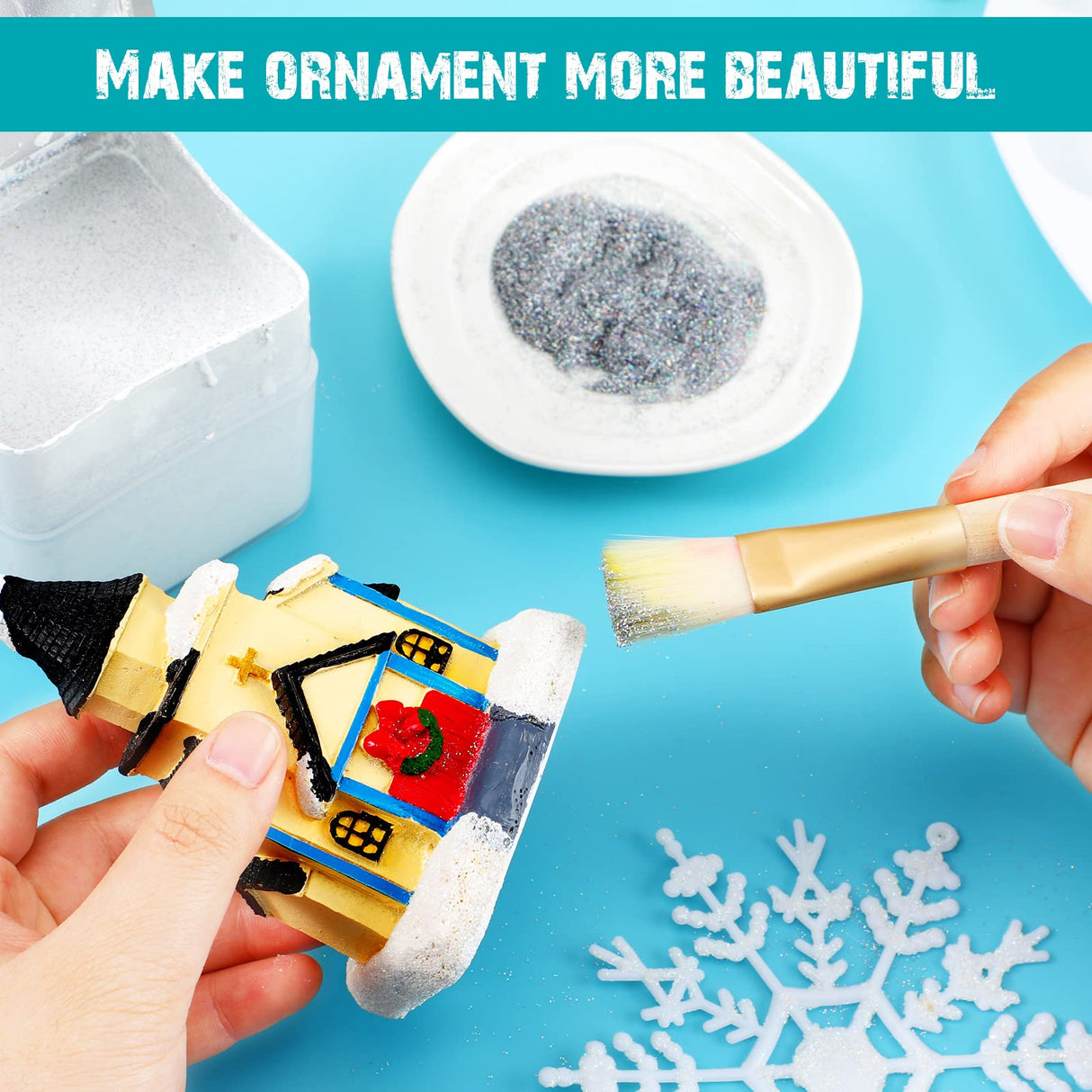 500g Glitter Paint Additive Silver Holographic Glitter Paint Additive Silver Holographic Metallic Sparkling Powder Mix with Acrylic for Interior Exterior Wall Ceiling Wood(Silver Holographic) Kigeli