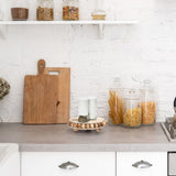 Peohud Set of 3 Wood Risers for Display, Farmhouse Wooden Pedestal Stand, Rustic Stool Plant Pot Holder, Beaded Display Riser for Tiered Tray Home Kitchen Counter Table Decor, 9.5/6/4 Inches Peohud