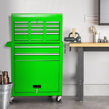 Dawmilon 8-Drawer Rolling Tool Chest, 2-in-1 Tool Box Organizer with Lockable Wheels, Sliding Drawers, and Detachable Top, Garage Workshop Tool Storage Cabinet, Green Dawmilon