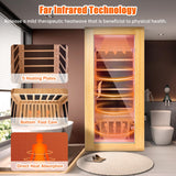 Far Infrared Sauna for Home 1 Person Hemlock Wood Dry Sauna Low EMF Heaters Panels Spa Indoor Sauna with Intelligent Control Panel 1180W, 31.5 * 31.5 * 67in Generic