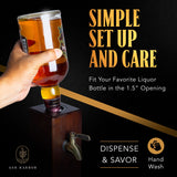 Countertop Liquor Dispenser for Home Bars – Wooden Whiskey Dispenser with Food-Safe All-Metal Valve – Bourbon Decanter & Whiskey Decanter for a Classy Presentation, Alcohol Gifts for Men by Ash Harbor Ash Harbor