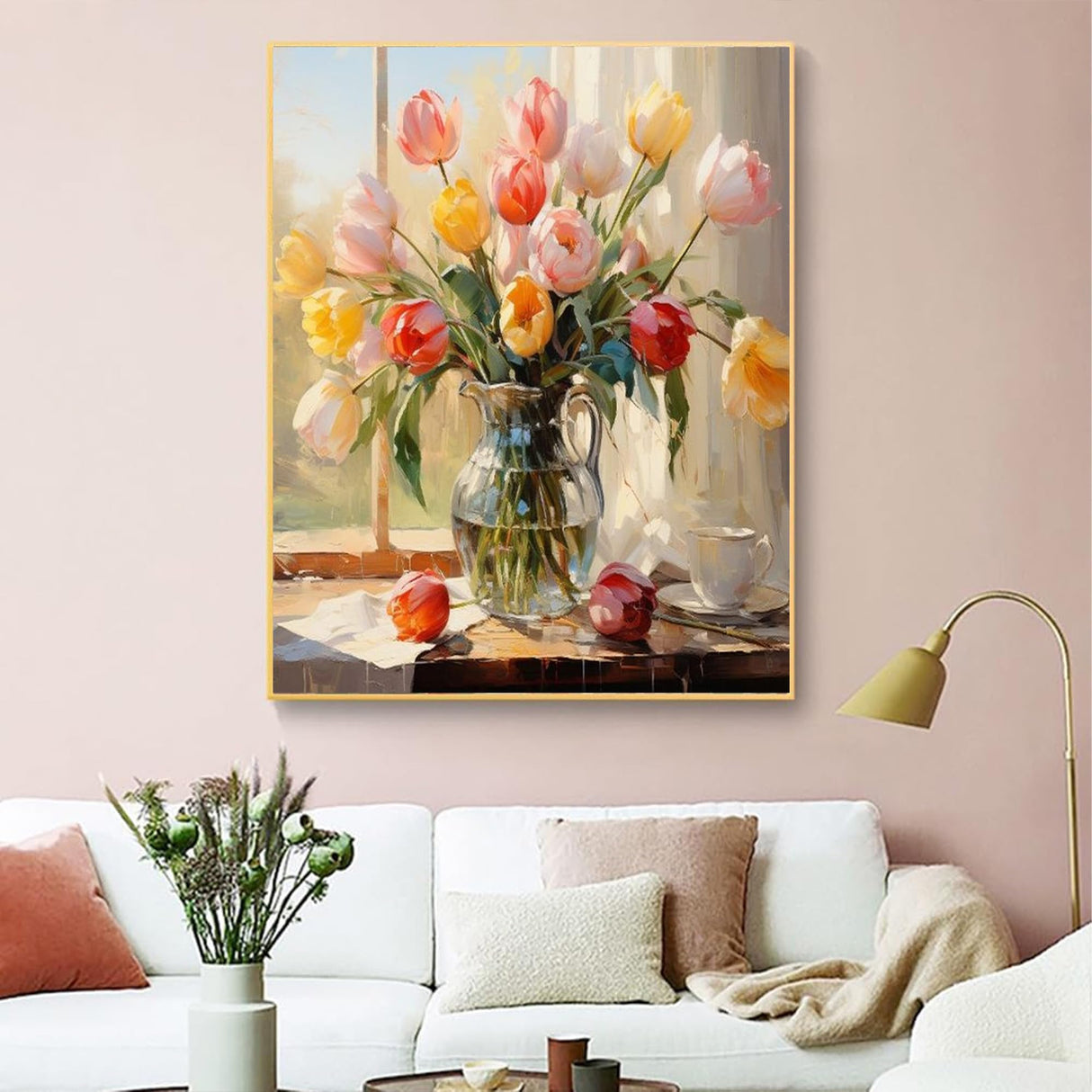 Arttoplus Flower Paint by Numbers Kit for Adults Canvas-Flower Paint by Numbers Kits for Adults,Flowers Painting by Numbers Adult for Gift Home Wall Decor(16x20inch) Arttoplus