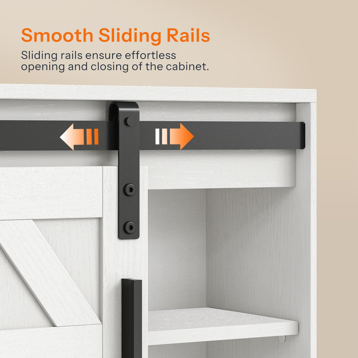 HOOBRO Medicine Cabinet, Farmhouse Bathroom Wall Cabinet with Sliding Barn Door, Adjustable Shelf and Towel Bar, Wall Mounted Storage Cabinet Over The Toilet for Bathroom, Kitchen, Bedroom, White HOOBRO