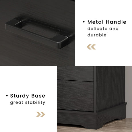 Hasuit Black 6 Drawer Dresser, Wooden Storage Chest of 6 Drawers, Vertical Large Capacity Clothing Storage Organizer, Tall Dressers for Bedroom, Hallway, Entryway Hasuit