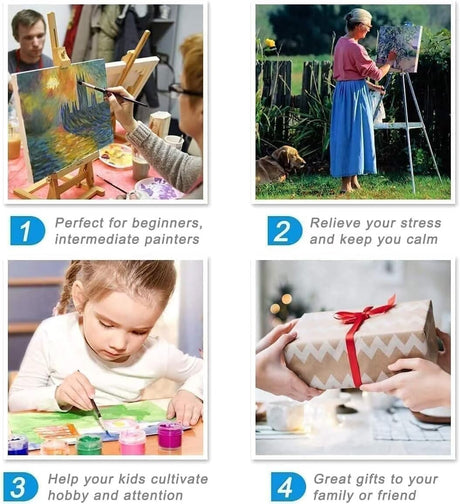 American Style Towns Paint by Numbers for Adults American Town Landscape DIY Paint by Numbers Acrylic Paint Canvas Vintage Classic Cars Dog Painting Kits Leisurely Vacation Art 16x20 Inch（Frameless） Generic