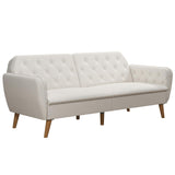 Novogratz Tallulah Memory Foam Futon Couch Bed, Futon Sofa Bed - Ivory Boucle Novogratz