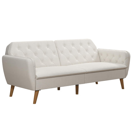 Novogratz Tallulah Memory Foam Futon Couch Bed, Futon Sofa Bed - Ivory Boucle Novogratz