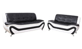 Beverly Fine Furniture 3 Piece Aldo Modern Sofa Set, Black/White Beverly Fine Furniture