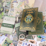 Diuhofart Scrapbook Kits for Adults Women, Aesthetic Stationery Scrap Booking Supples Kit with A6 Grid Notebook for Junk Journal Supplies, DIY Paper Craft Art Materials Diuhofart