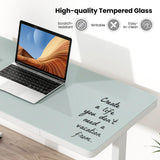 Tangkula Glass Standing Desk with Drawer, 48” x 24” Height Adjustable Electric Stand Up Desk with Tempered Glass Top, Sit Stand Desk with Memory Positions & USB Type-C Outlets for Home Office (White) Tangkula