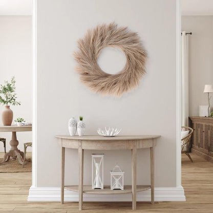 Sggvecsy Pampas Grass Wreath 26’’ Faux Pampas Wreath for All Seasons Artificial Pampas Wreath Christmas Decor Boho Wall Decor for Front Door Farmhouse Fall Autumn Xmas Spring Wreath Decoration (Brown)