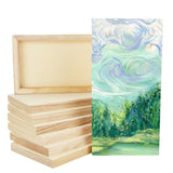 Unfinished Wood Canvas Boards for Painting - Blank Square Cradled Panels for Mixed-Media Craft & Art Supply - Acrylics (12x6 in - 8 PCS) APACALI