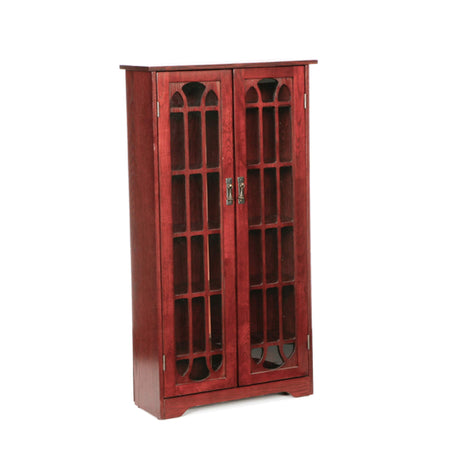 SEI Furniture Window Pane Storage Adjustable Shelves Display Cabinet, 47.75" H x 26.25" W x 9.5" D, Cherry SEI Furniture