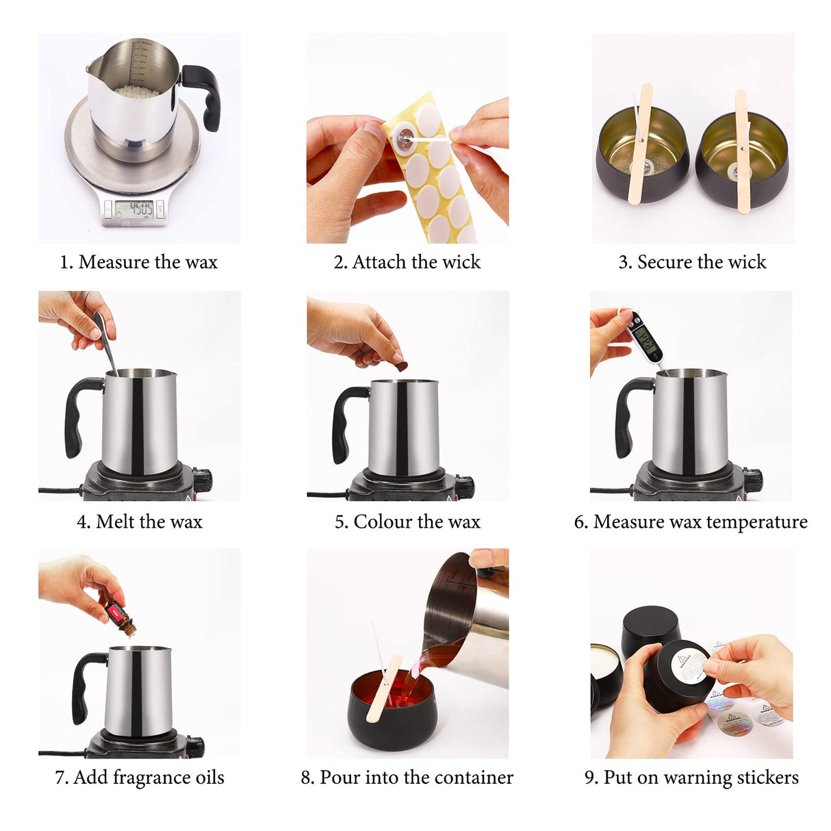 SAEUYVB Candle Making Kit for Adults - Full Set Candle Making Supplies - Soy Candle Kit - DIY Starter Scented Soy Candle Making Kit - Perfect Decoration for Family Life SAEUYVB