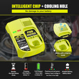 【with 2 USB Port】 Charger Replacement for Ryobi 18V Charger P117 Compatible with Ryobi 12V-18V One+ Lithium NiCad NiMh Battery P102 P108 P189 P197 P103 P105 P107 P190 P191 PBP002 PBP005 TenHutt
