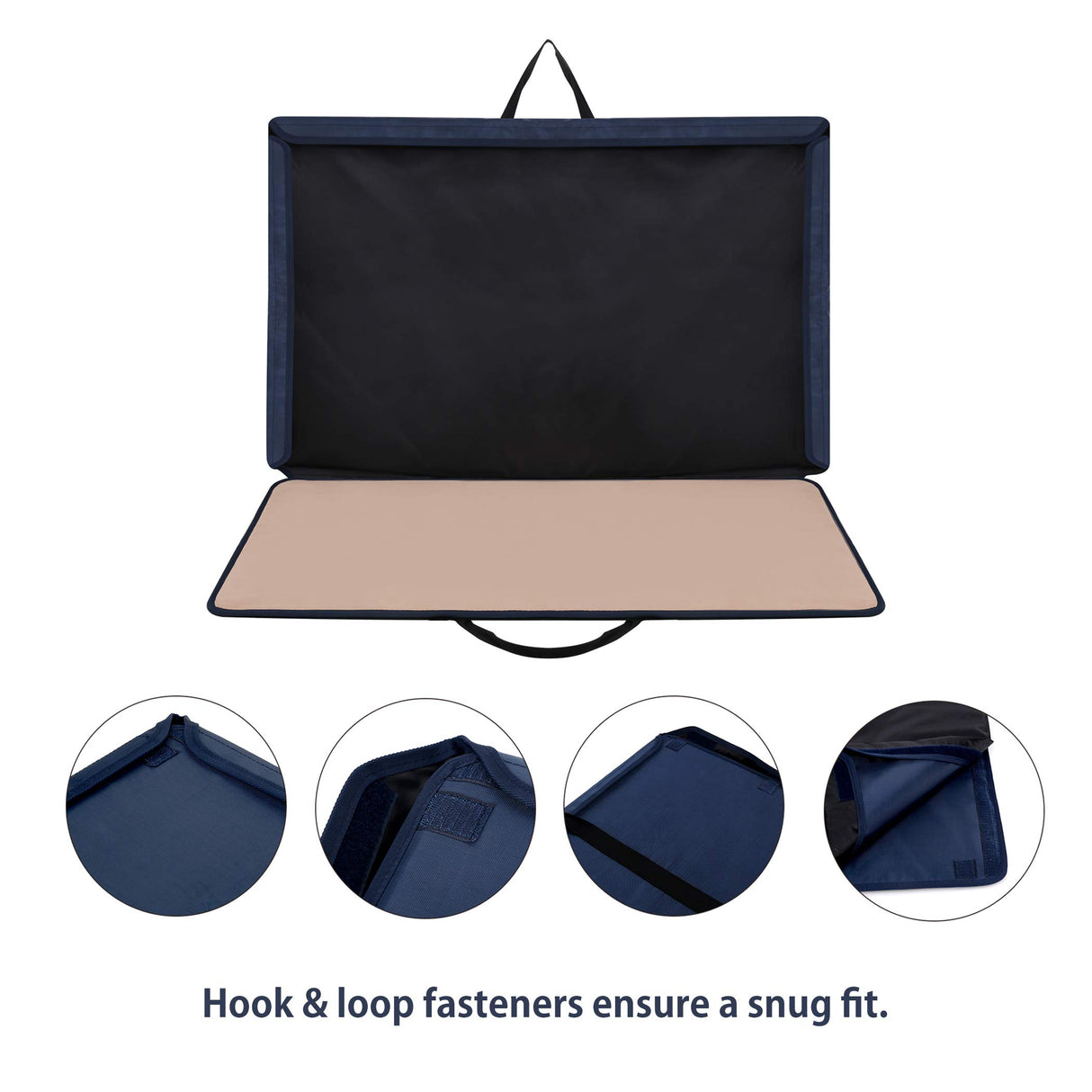 Becko US Puzzle Board with Trays & Cover Portable Jigsaw Puzzle Case Puzzle Storage Puzzle Saver, Non-Slip Surface, for Up to 1000 Pieces (Dark Blue & Khaki) Becko US