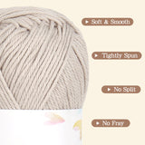 Katech Pure Cotton Yarn for Crocheting & Knitting – Soft Sport Weight CYC #2, 6 Skeins (50g Each, 300g Total), Ideal Crochet Yarn for Dishcloths, Baby Clothes, Socks, Lightweight Scarves（Beige） Katech