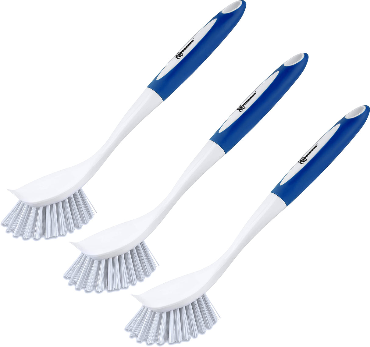 SPOGEARS Dish Brush 3 Pack - Dish Scrubber Brush with Built-in Scraper - Kitchen Brush for Dishes - Kitchen Scrub Brush with Grip Friendly Handle - Dish Cleaning Brush SPOGEARS