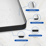 WEER Black Bathroom Mirror for Wall, 50X36 Inch Matte Black Mirror, Rectangular Black Metal Framed Vanity Mirror with Tempered Glass, Rounded Corner, Anti-Rust (Horizontal/Vertical) WEER