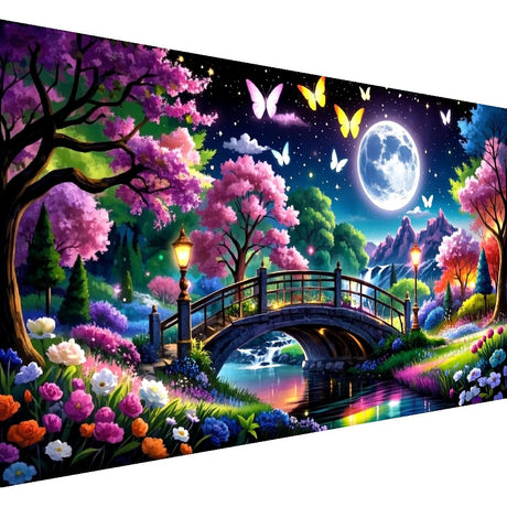 LWZAYS 5D Large Diamond Painting Kits for Adults, Landscape Diamond Art Painting Kit, DIY Full Drill Crystal Rhinestone Moon Arts and Crafts for Home Wall Decor 27.5 X 15.7inch LWZAYS