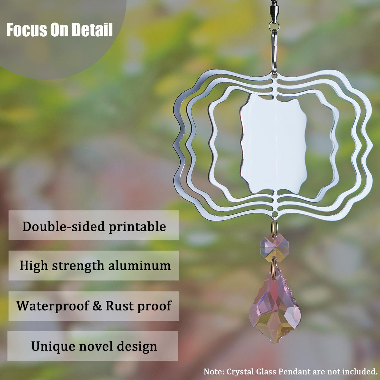 WindMage 12 Pack 4inch Sublimation Wind Spinner Blanks 3D Aluminum Metal Wind Sculpture Kinetic Spinners for Yard Garden Indoor Art Sublimation Christmas Ornament Hanging Decoration (Photo Frame) WindMage