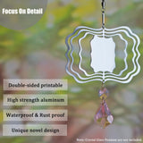 WindMage 12 Pack 4inch Sublimation Wind Spinner Blanks 3D Aluminum Metal Wind Sculpture Kinetic Spinners for Yard Garden Indoor Art Sublimation Christmas Ornament Hanging Decoration (Photo Frame) WindMage