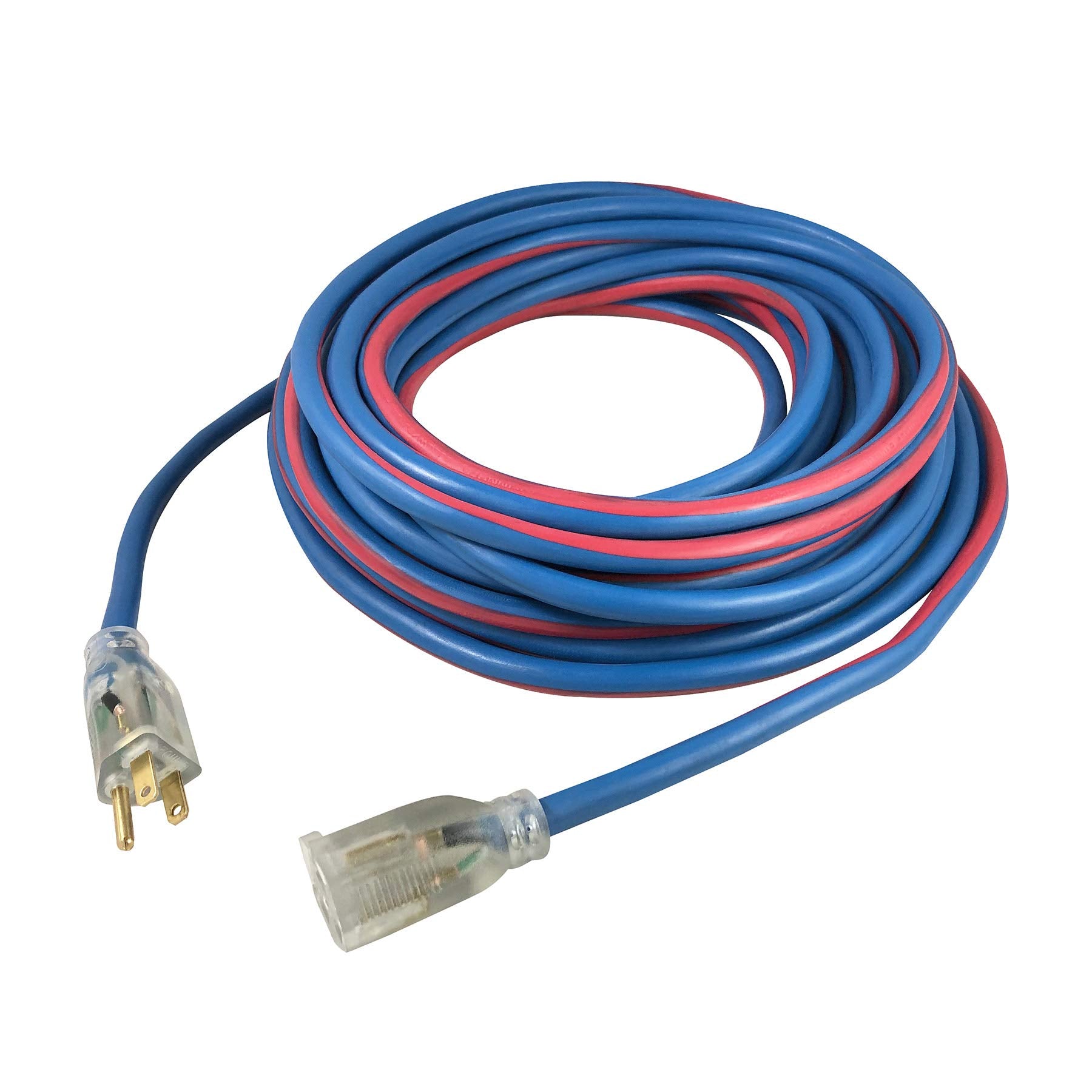 US Wire 99100 12/3 100-Foot SJEOW TPE Extreme Weather Extension Cord Blue with Lighted Plug - WoodArtSupply