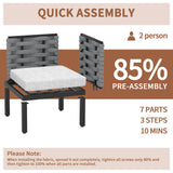 PIZZELLO 8-Piece Outdoor Patio Furniture Set All-Weather Outdoor Conversation Set w/ 6" Ultra Thick Cushions and 2 Coffee Tables, Adjustable Modular Sectional Sofa for Porch, Balcony, Beige PIZZELLO