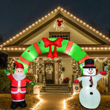 12 Ft Lighted Christmas Inflatable Archway, Inflatable Santa Claus and Snowman Arch Indoor and Outdoor Holiday Decorations, Built-in Led Lights, Large Outdoor Patio Decorations Garden Props OILCUP
