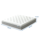 Volantica Queen Mattress, 12 Inch Memory Foam Hybrid Mattress in a Box with Pocket Springs for Motion Isolation, Pressure Relief, Medium Firm, CertiPUR-US Volantica