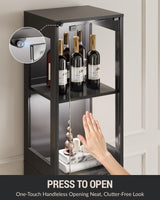 Glass Display Cabinet with Single Door, 4-Tier Display Case with Adjustable Shelves, RGB LED Lights with App & Remote Control, Metal Base Curio Storage Cabinet for Collectibles, Books, Living Room Zephome