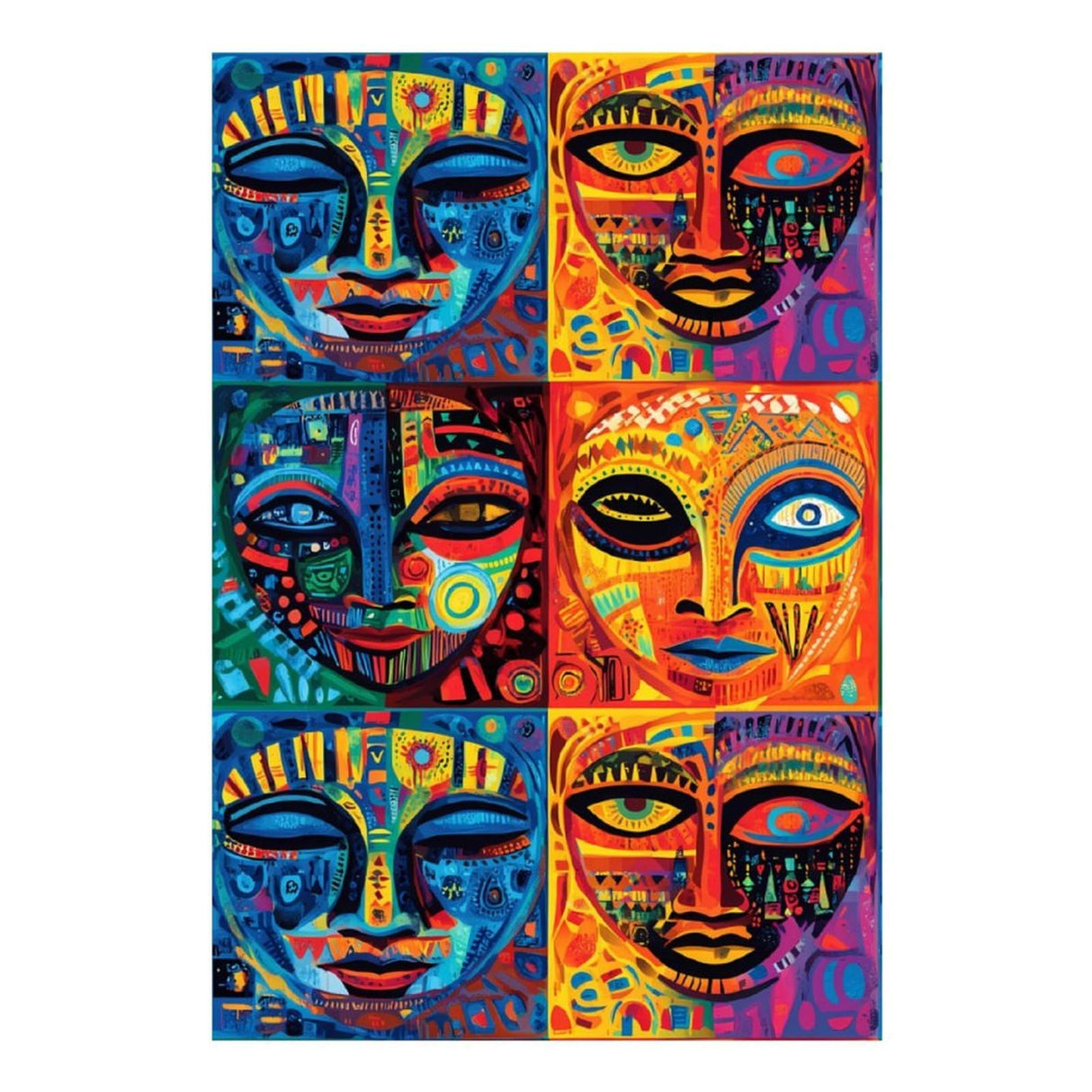 African Mask Tribal Ethnic Diamond Painting Kits DIY Round Full Drill Art Kit 5D Diamond Painting for Home Wall Decor 8"x12" Generic