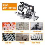 MAXXT Bandsaw with Table Saw, 10 Amp 5 Inch Deep Cut Band Saw with Lightweight Aluminum Base, Variable Speed Handheld Automatic Multipurpose Cut with Wheels Metal Saw, Portable Bandsaws for Metal Wood MAXXT