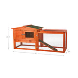 TRIXIE natura Outdoor Rabbit Hutch with Run - Small Elevated Rabbit Cage with Non-Slip Ramp - Small Animal House with Large Playpen, Hinged Roof & Pull-Out Tray - in Natural TRIXIE